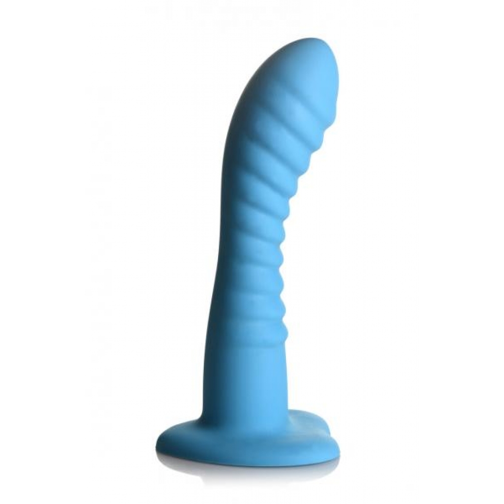 Simply Sweet Ribbed Silicone Dildo Blue - Realistic Dildos & Dongs