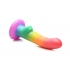 Simply Sweet 6.5in Ribbed Rainbow Dildo - Realistic Dildos & Dongs