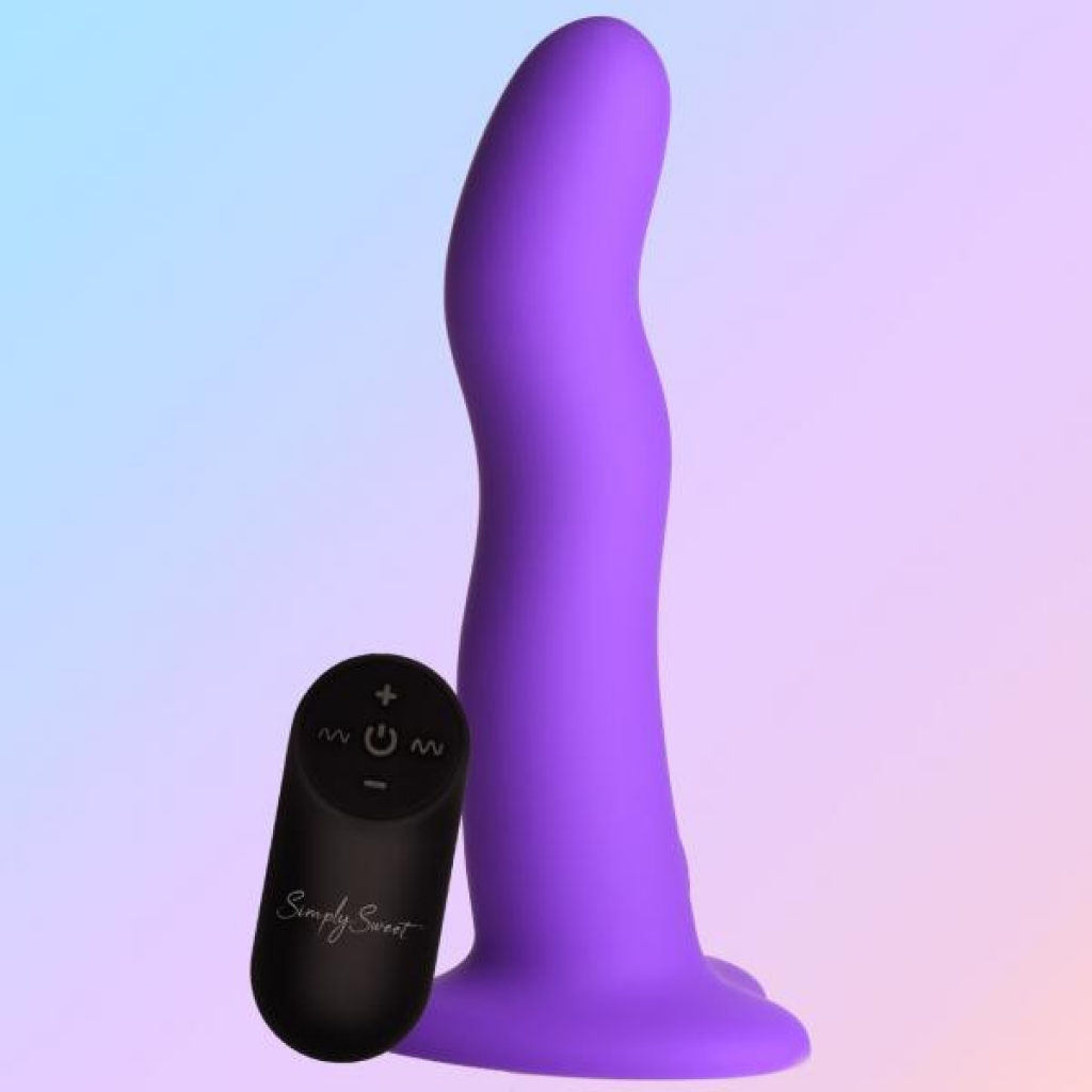 Simply Sweet Vibrating Wavy Silicone Dildo W/ Remote - Realistic Dildos & Dongs