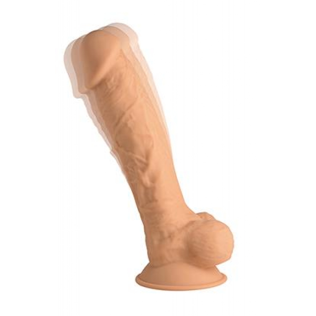 Fleshstixxx 8in Vibrating Dildo W/ Balls Medium - Realistic