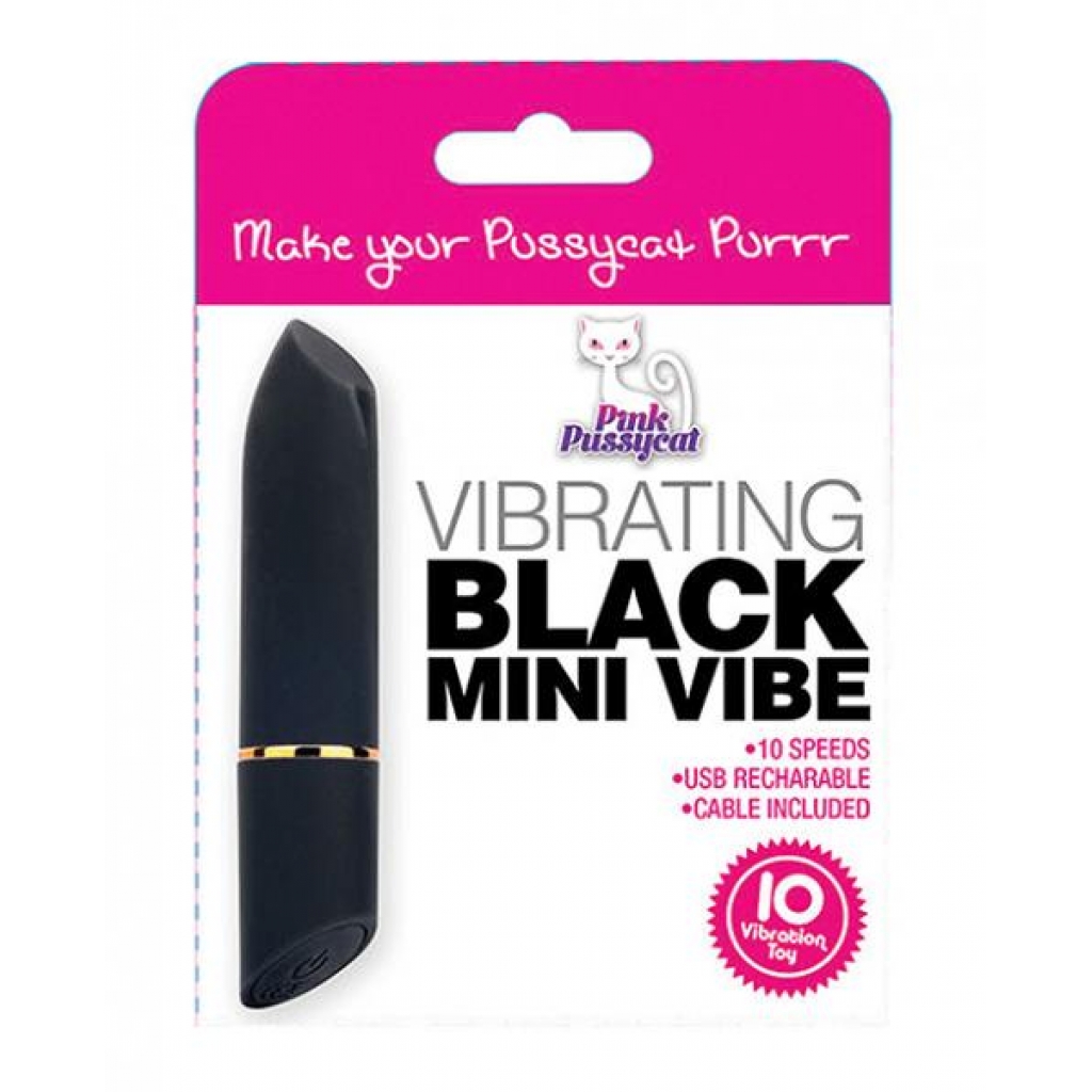 Pink Pussycat Black Mini Vibe - Bullet Vibrators