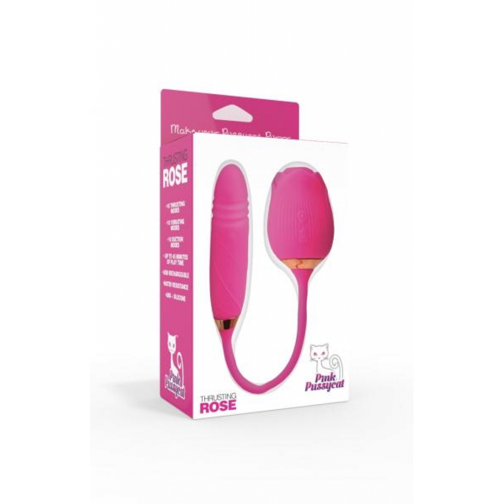 Pink Pussycat Thrusting Rose - G-Spot Vibrators Clit Stimulators