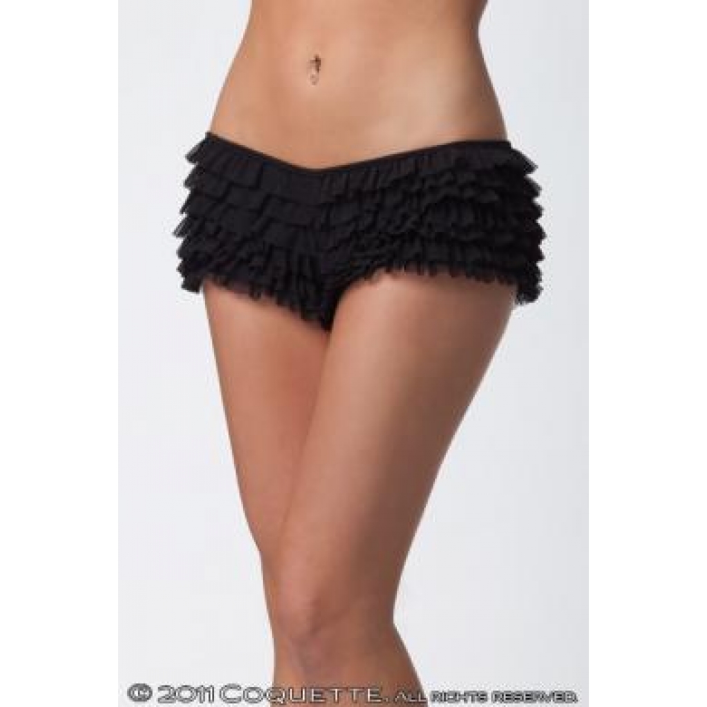 Ruffle Shorts with Back Bow - Black