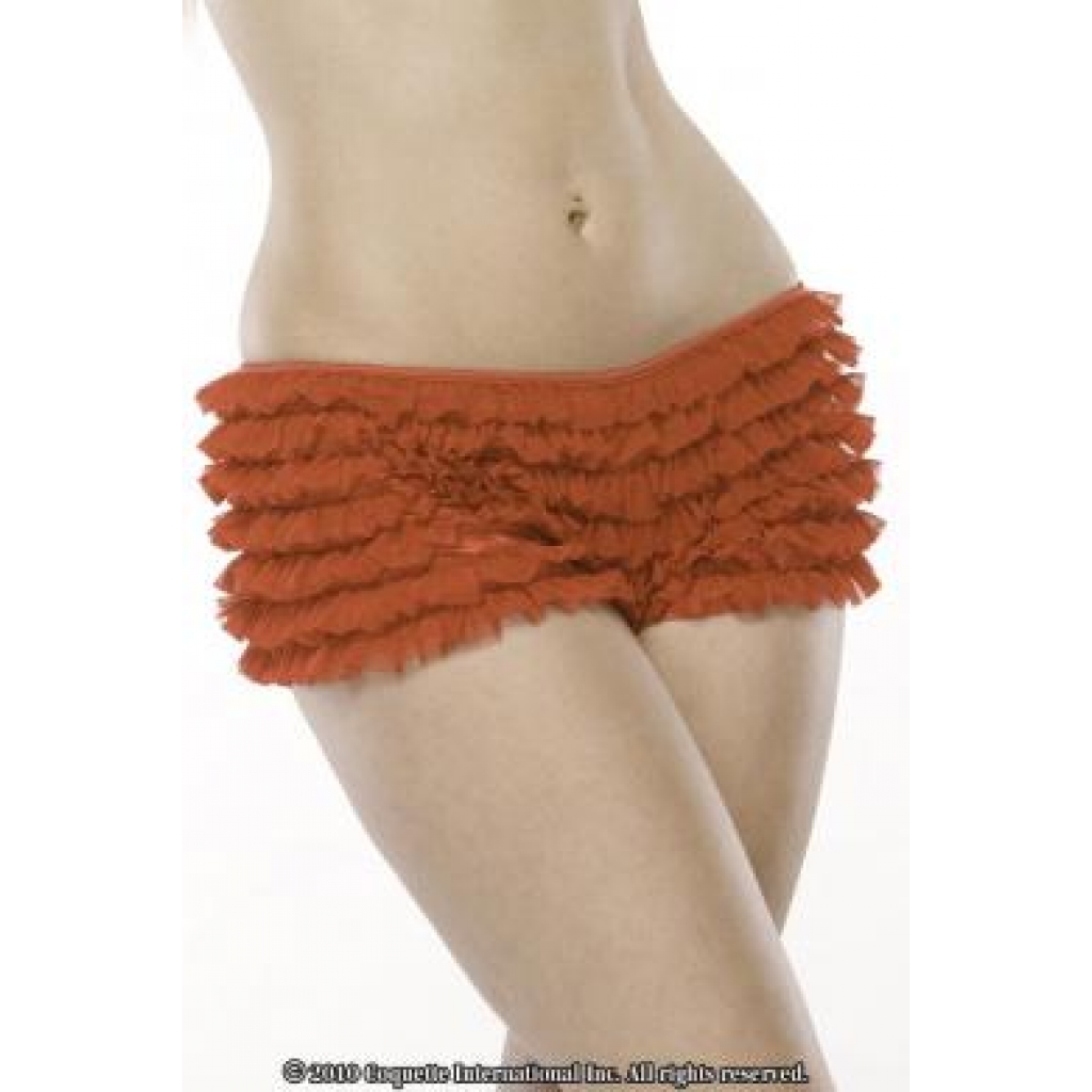 Ruffle Shorts W/Back Bow Red O/S - Babydolls & Slips