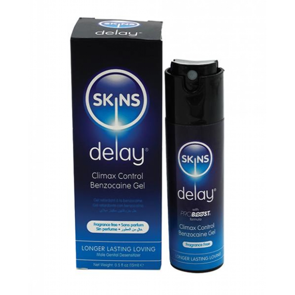 Skins Delay Climax Control Benzocaine Gel 15ml - For Men