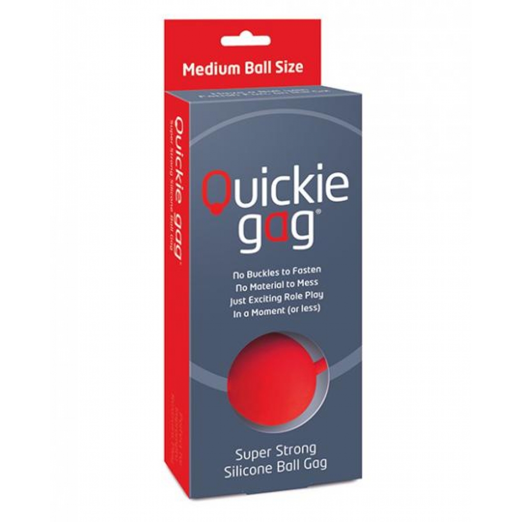 Quickie Ball Gag Medium Red - Ball Gags