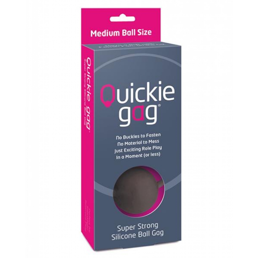 Quickie Ball Gag Medium Black - Ball Gags