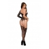 Lace Asymmetrical Teddy Bodystocking Black O/s - Bodystockings, Pantyhose & Garters