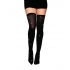 Sheer Thigh High W/ Iridescent Rhinestones Black O/s - Bodystockings, Pantyhose & Garters