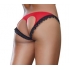 Stretch Mesh Spandex Lace Open Back Panty Large Red Black - Babydolls & Slips