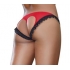 Stretch Mesh Spandex Lack Panty Open Back Medium Red Black - Babydolls & Slips