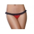 Stretch Mesh Spandex Lack Panty Open Back Medium Red Black - Babydolls & Slips