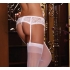 Lace Garter Belt Scalloped Hem White O/S - Bodystockings, Pantyhose & Garters