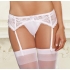 Lace Garter Belt Scalloped Hem White O/S - Bodystockings, Pantyhose & Garters