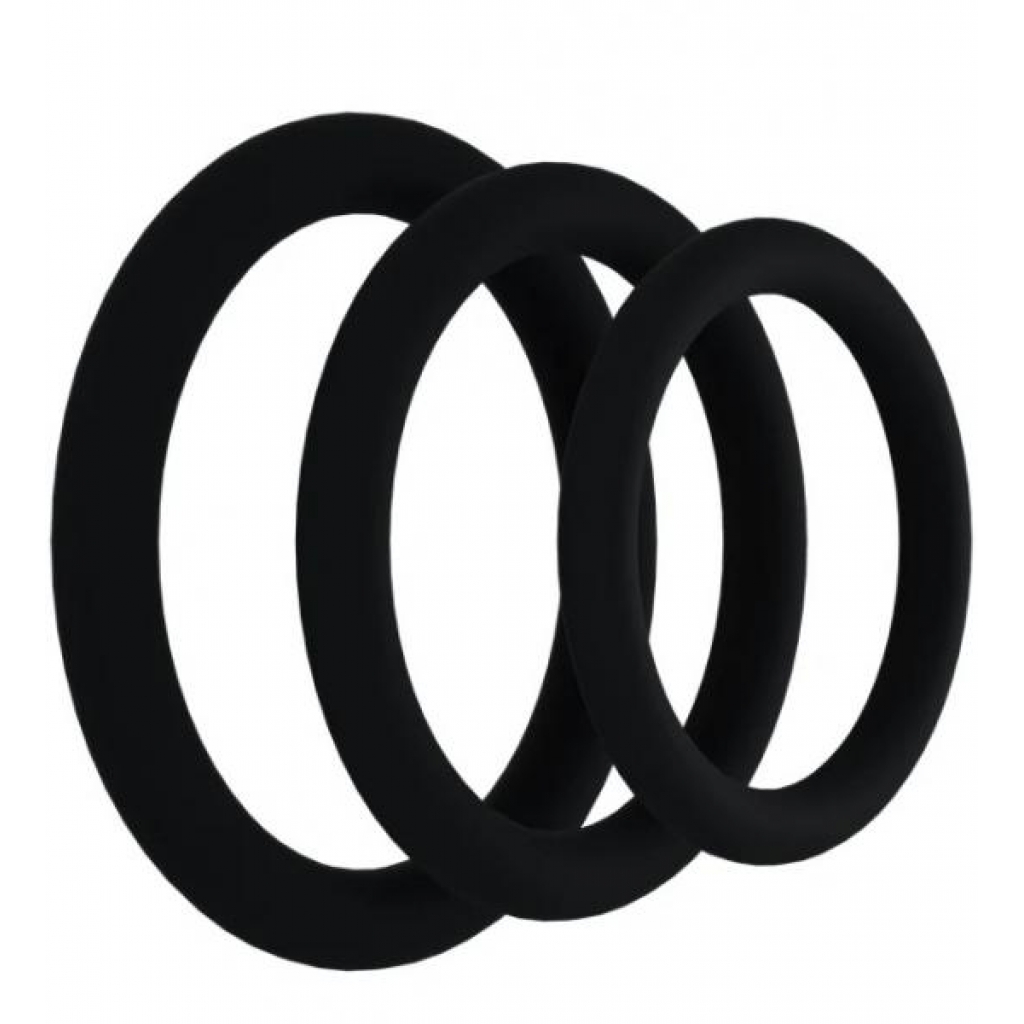 Rock Solid Tri-pack Gasket Black - Cock Ring Trios