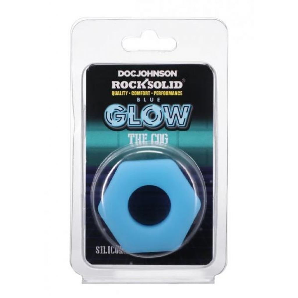 Rock Solid Solid Cog Blue Glow - Classic Penis Rings