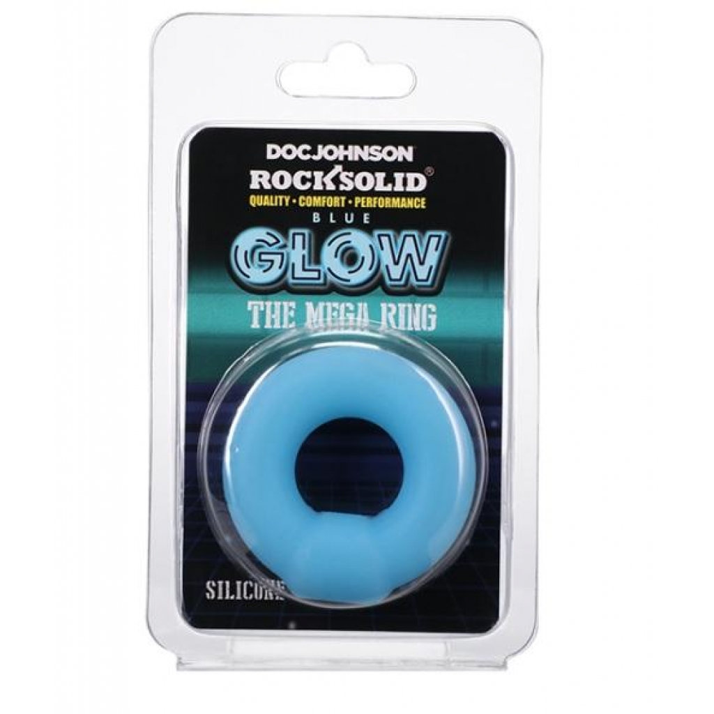 Rock Solid Mega Ring Blue Glow - Classic Penis Rings