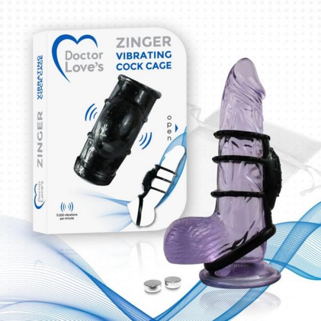 Doctor Love Zinger Vibrating Sleeve Black - Chastity & Cock Cages