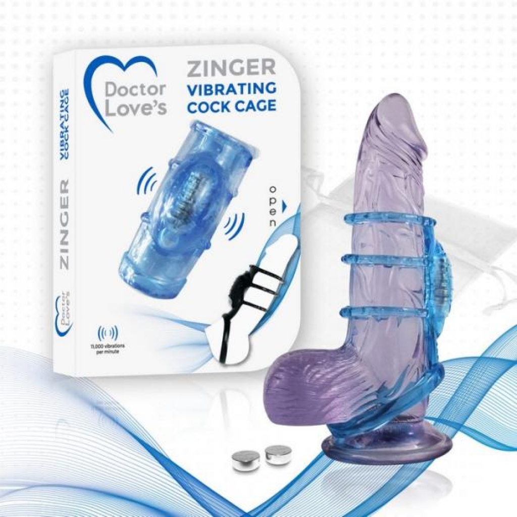 Doctor Love Zinger Vibrating Sleeve Blue - Chastity & Cock Cages