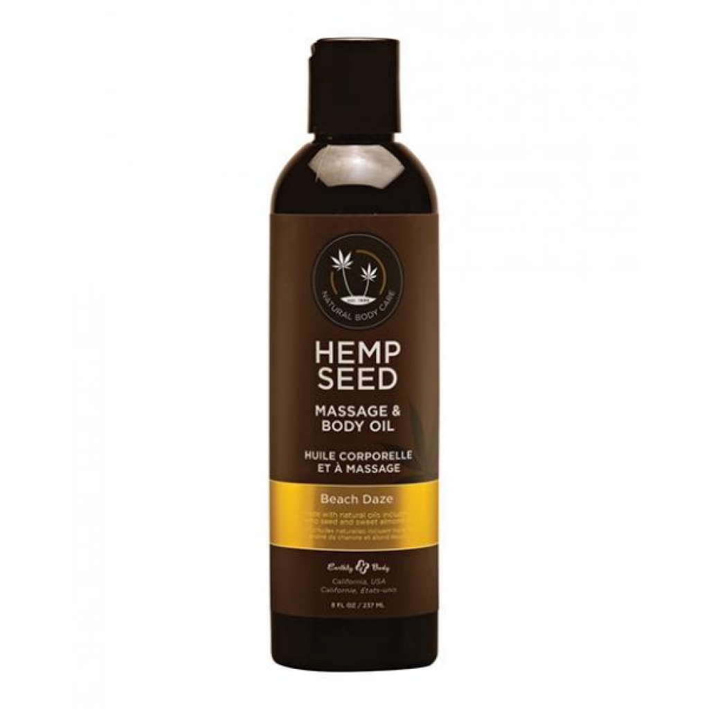 Hemp Seed Massage Oil Beach Daze 8 Oz - Sensual Massage Oils & Lotions