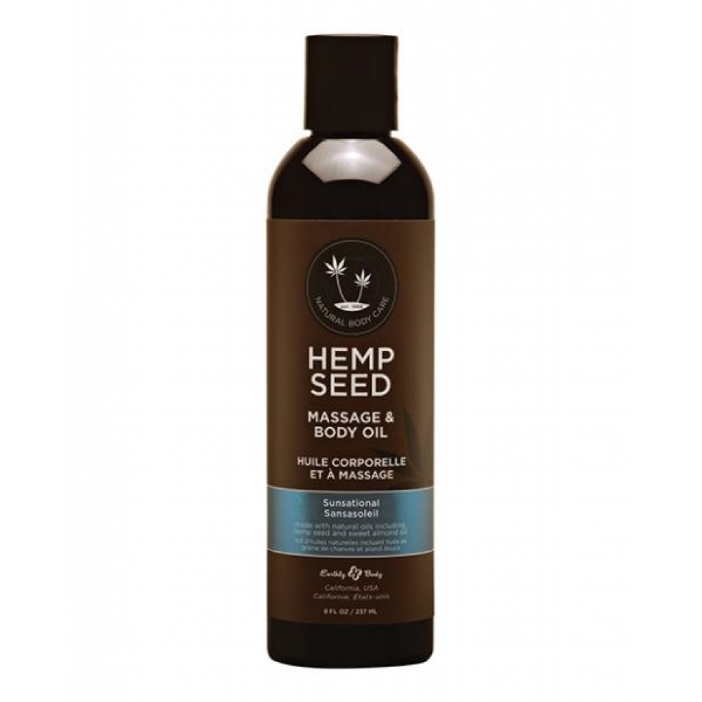 Hemp Seed Massage Oil Sunsational 8 Oz - Sensual Massage Oils & Lotions