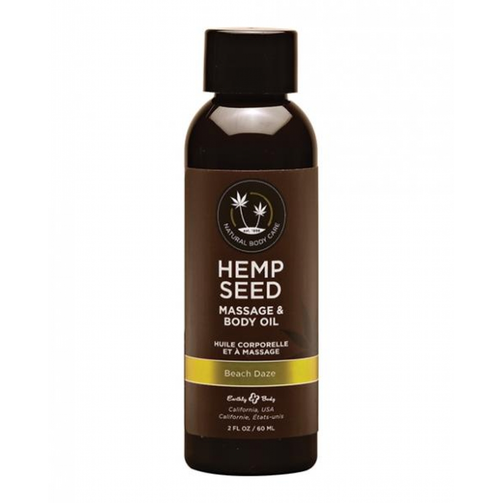 Hemp Seed Massage Oil Beach Daze 2 Oz - Sensual Massage Oils & Lotions