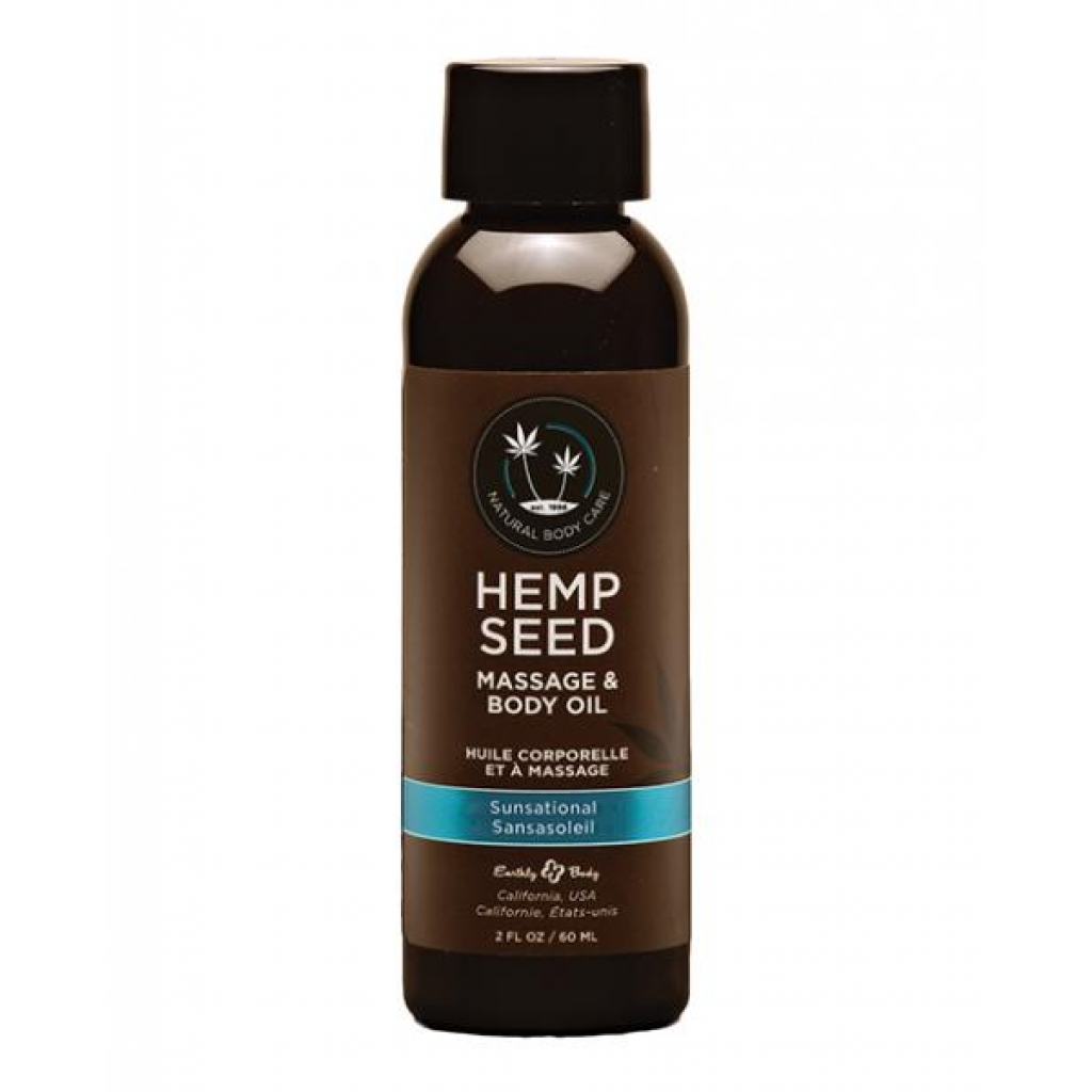 Hemp Seed Massage Oil Sunsational 2 Oz - Sensual Massage Oils & Lotions
