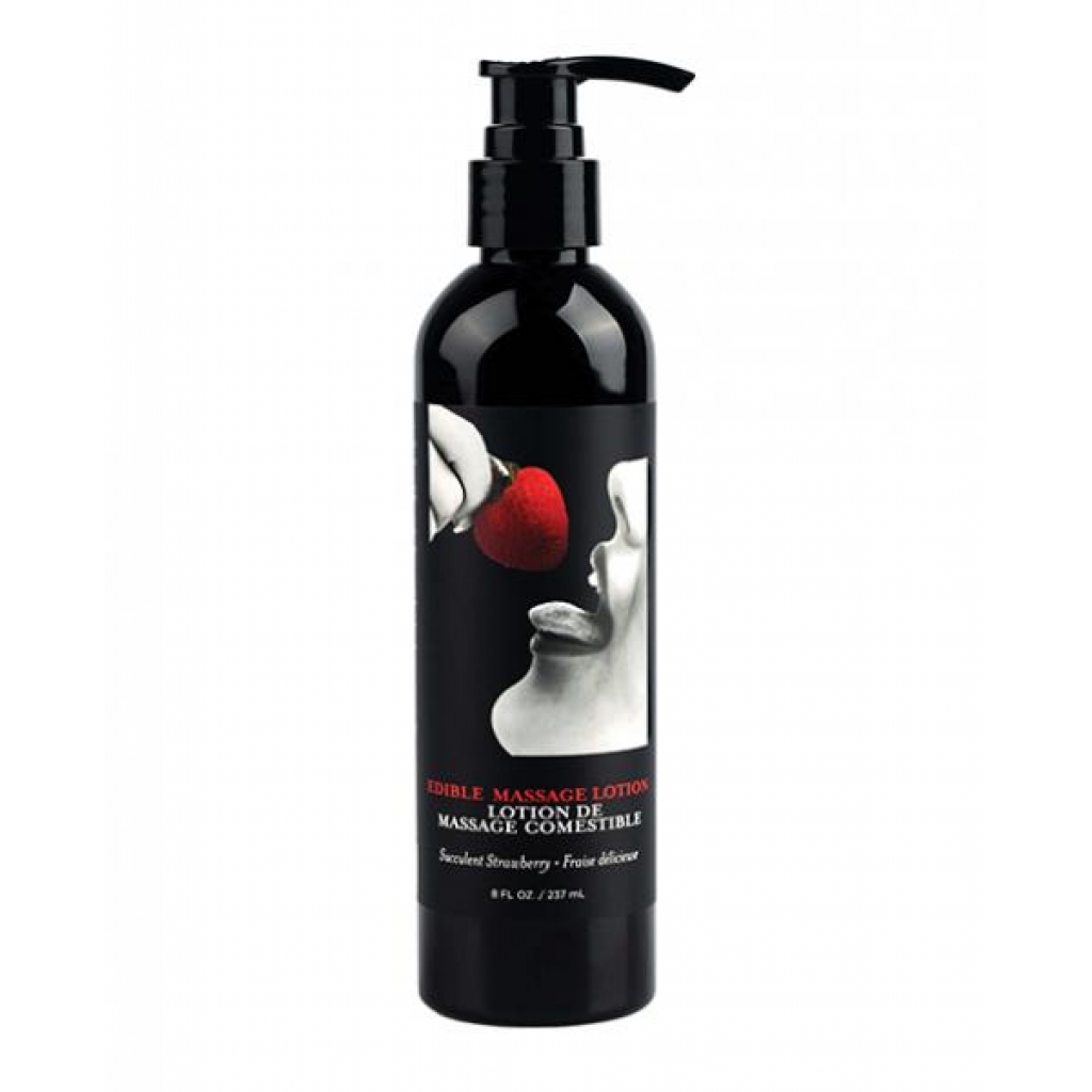 Edible Massage Lotion Strawberry 8oz - Sensual Massage Oils & Lotions