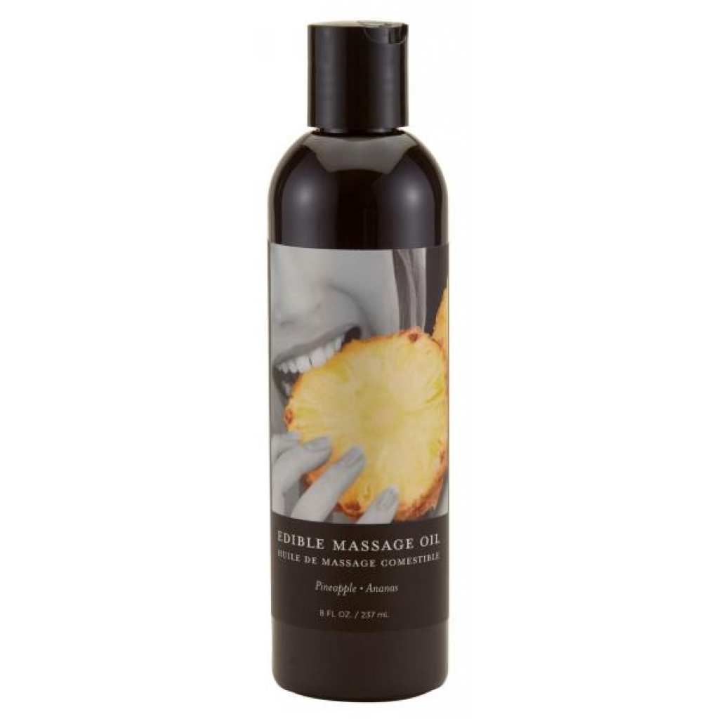 Earthly Body Edible Massage Oil Pineapple 8 Oz - Lickable Body