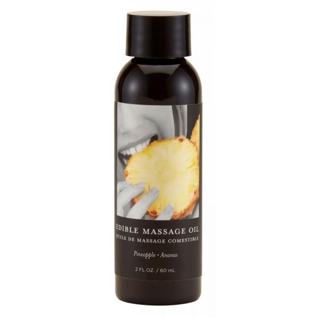Earthly Body Edible Massage Oil Pineapple 2oz - Sensual Massage Oils & Lotions