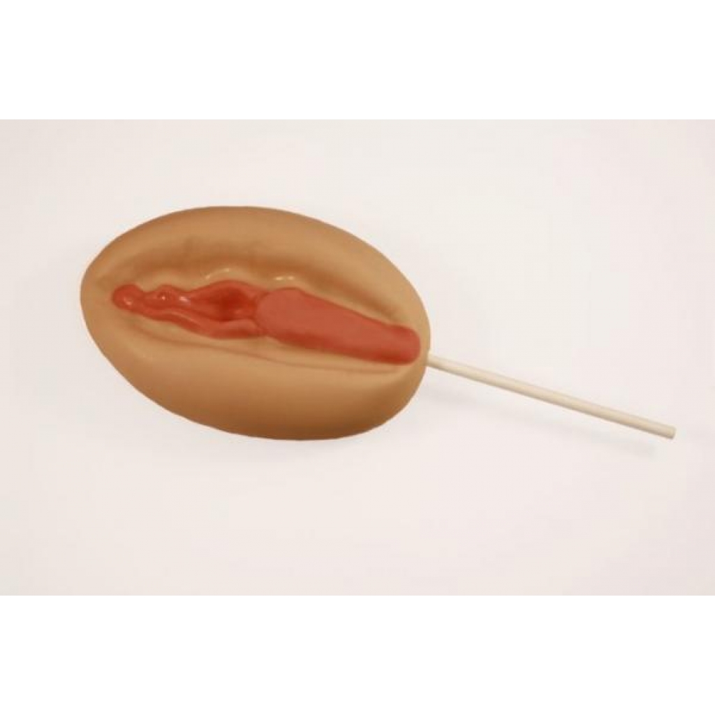 Super Vagina with Stick Butterscotch Lollipop - Adult Candy and Erotic Foods