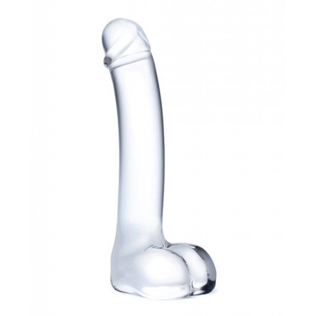 Glas 7 inches Realistic Curved Glass G-Spot Dildo Clear - G-Spot Dildos