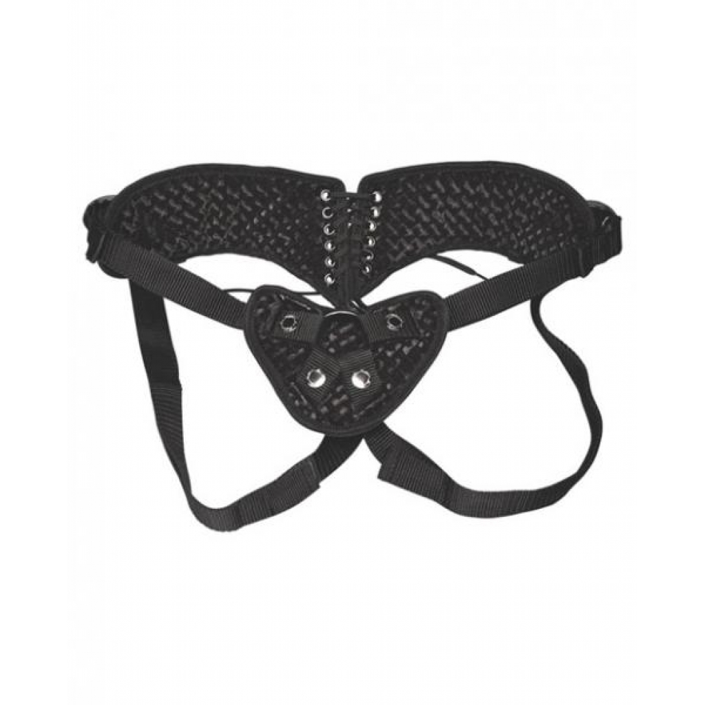 Lux Fetish Diamond Velvet Strap-On Corset Black O/S - Harnesses