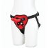 Lux Fetish Red Heart Strap On Harness & 5in Dildo Set - Harness & Dong Sets