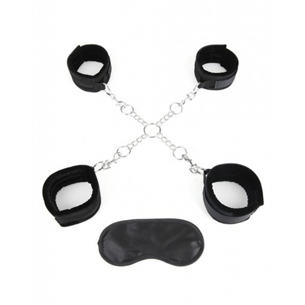 Deluxe Chain Hogtie, 4 Universal Soft Restraint Cuffs - Hogties