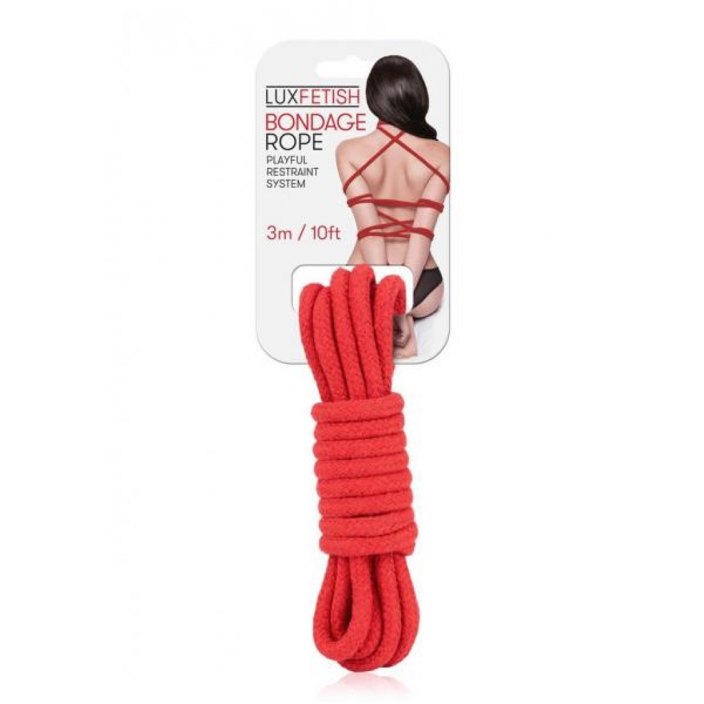 Lux Fetish Bondage Rope 3m Red - Rope, Tape & Ties