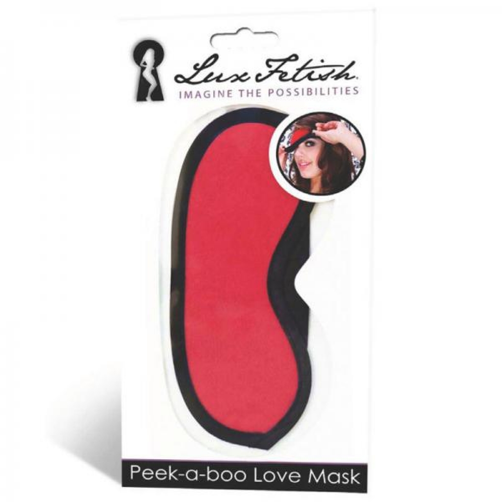 Lux Fetish Peek A Boo Love Mask Red - Blindfolds