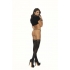 Opaque Thigh Hi W/ Silicone Lace Black O/s - Bodystockings, Pantyhose & Garters