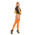 Neon Nites Fishnet Thigh High Stockings Orange O/S - Bodystockings, Pantyhose & Garters