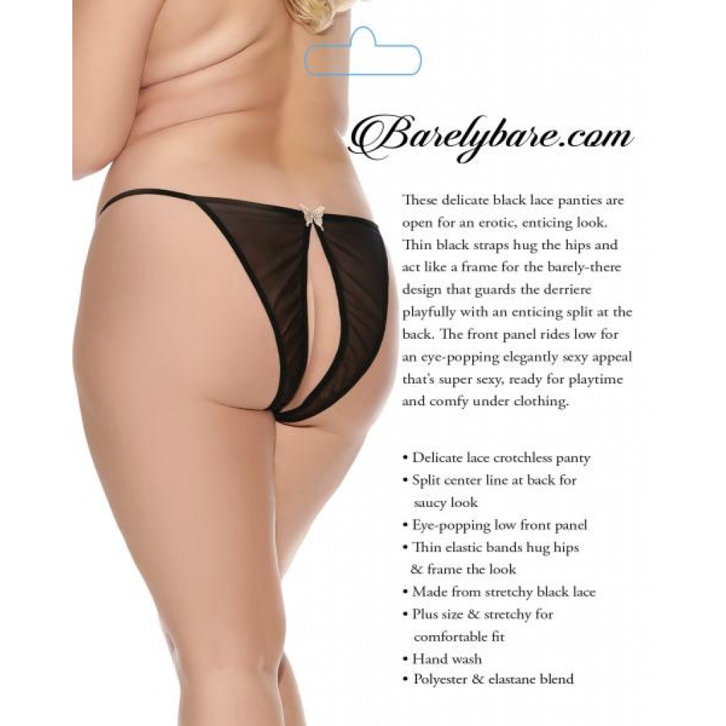 Barely Bare Lace Open Back Panty Q/s - Babydolls & Slips