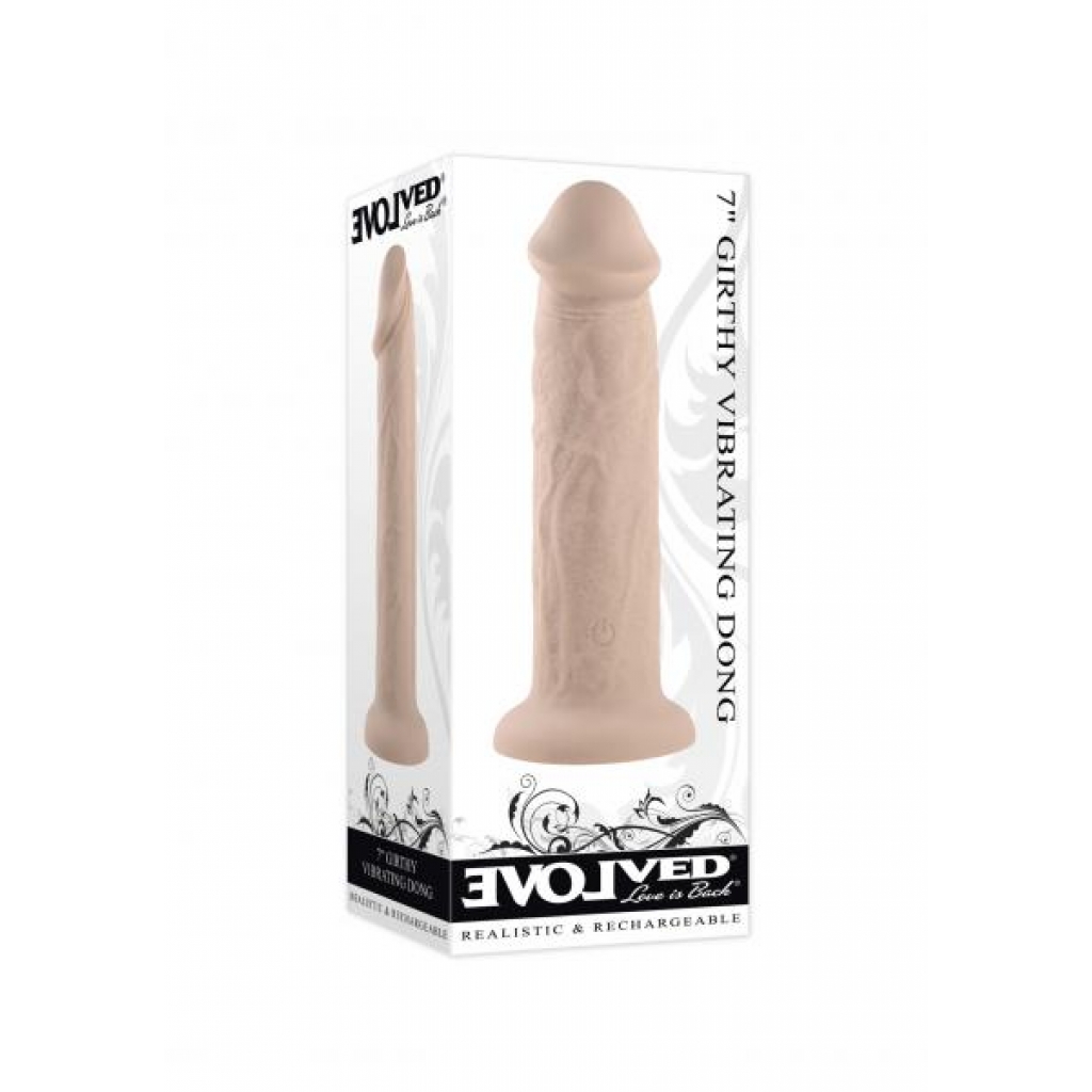 Evolved 7in Girthy Vibrating Dong Light - Realistic Dildos & Dongs