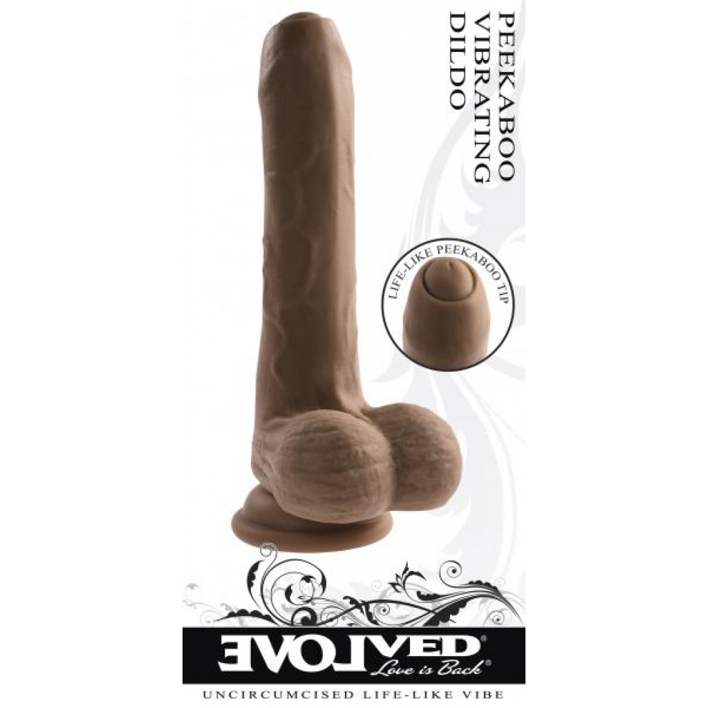 Evolved Peek A Boo Realistic Vibrating Dildo - Dark