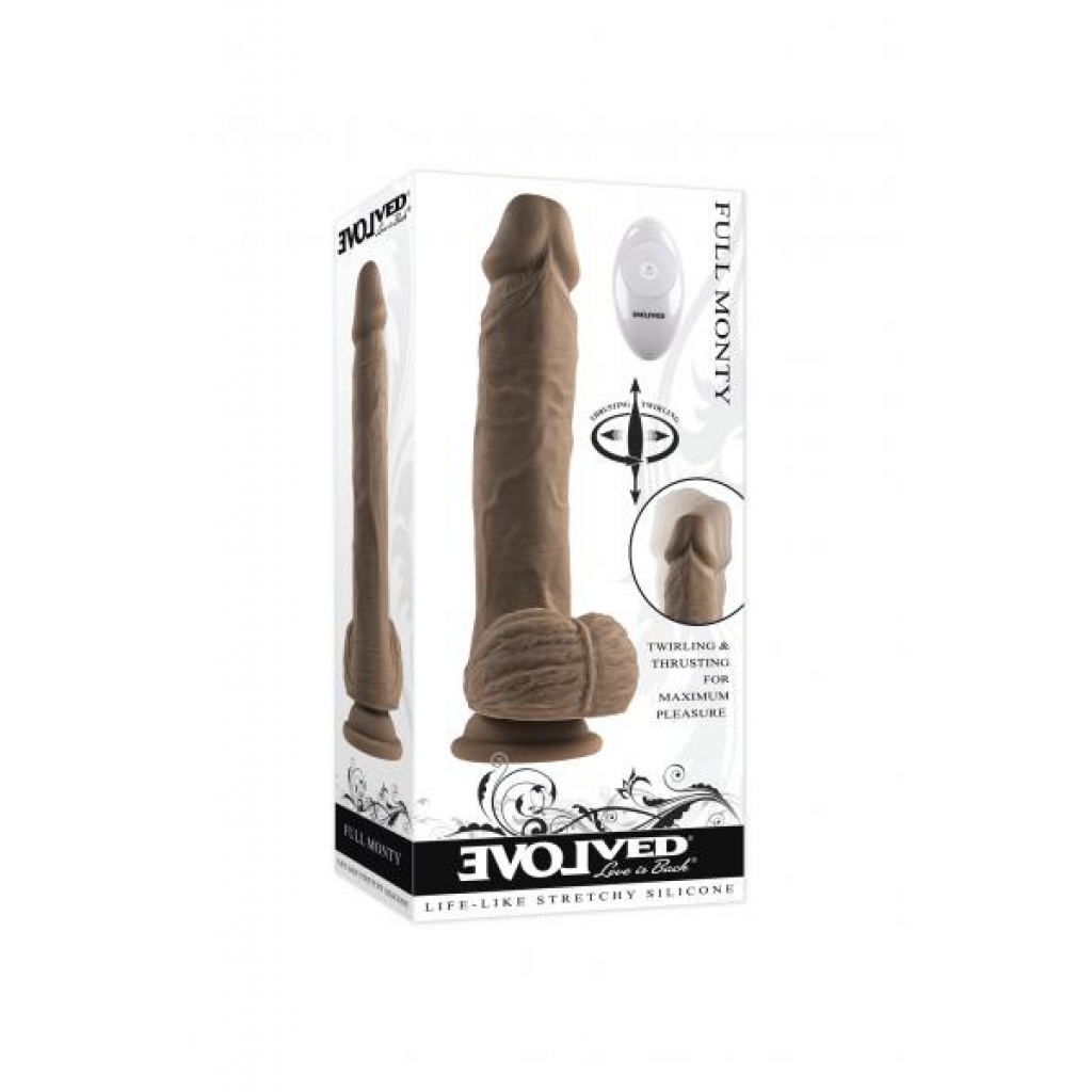 Evolved Full Monty Dark Skin Tone Vibrating Dildo