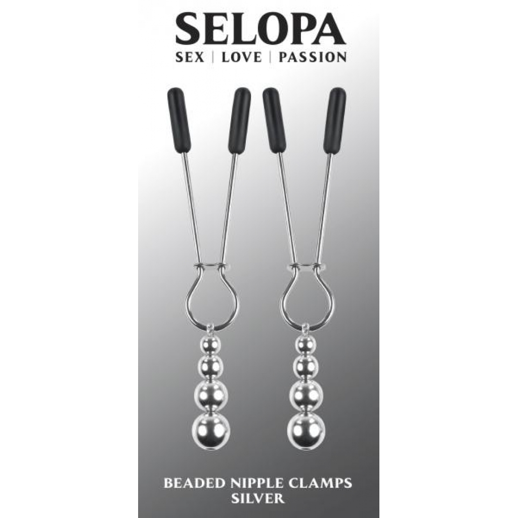 Selopa Beaded Nipple Clamps Silver - Nipple Clamps