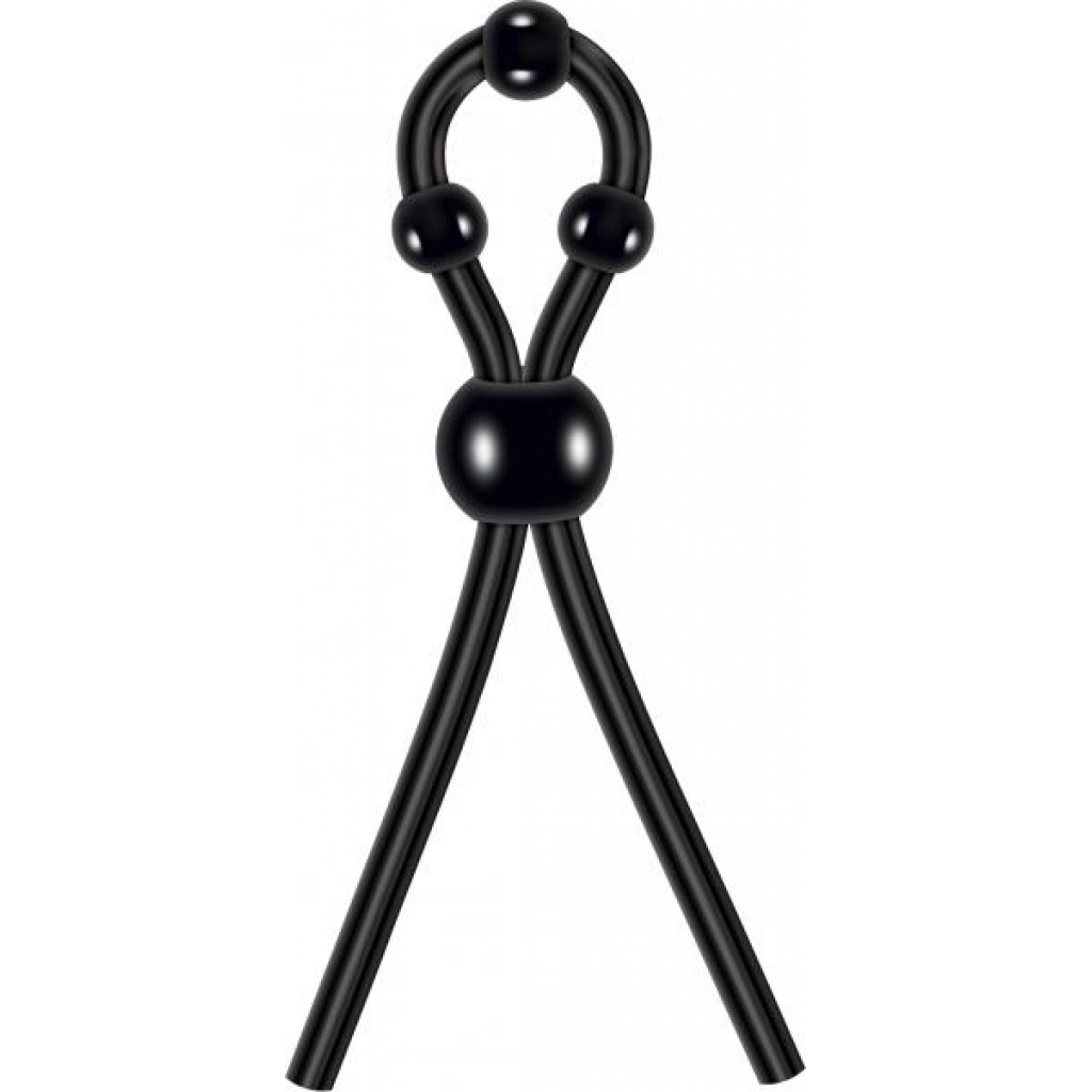 Ultimate Silicone Lasso Cock Ring Black - Adjustable & Versatile Penis Rings