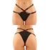 Vibes Fuck Off Panty & Thong 2pk Black S/m - Babydolls & Slips