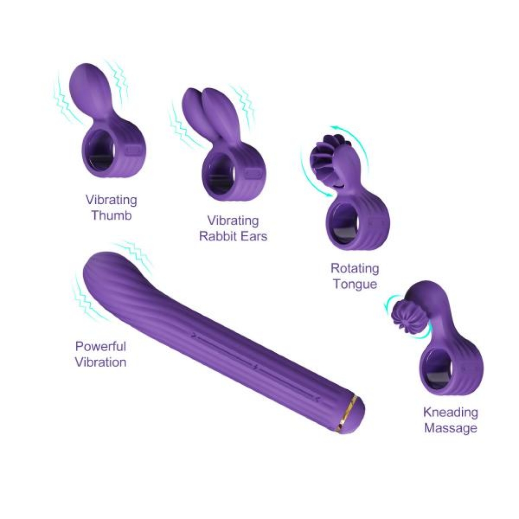 Magic Stick S1 Plus Multi Functioning Vibe Purple (net) - Rabbit Vibrators