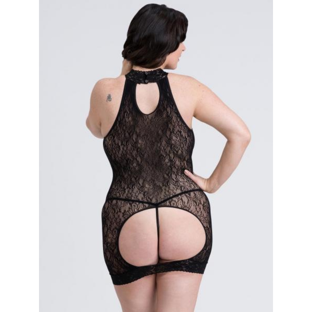 Fifty Shades Captivate Plus Size Black Lace Spanking Mini Dress O/s Queen - Bodystockings, Pantyhose & Garters