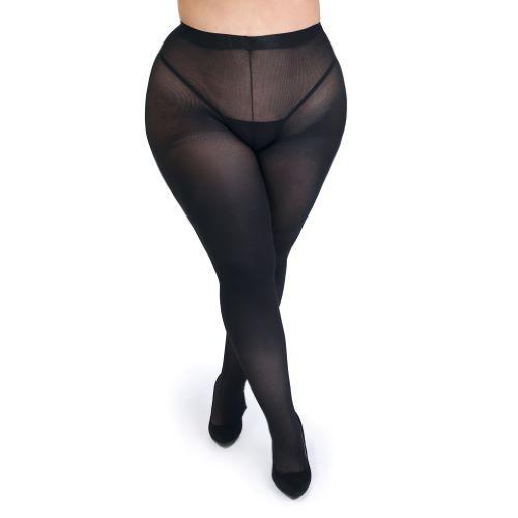 Fifty Shades Captivate Plus Size Black Spanking Tights O/s Curve - Bodystockings, Pantyhose & Garters