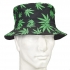 Black Bucket Hat W/ Green Leaves - Gag & Joke Gifts
